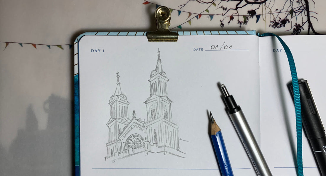 One Sketch A Day #1 - Rio do Sul Cathedral