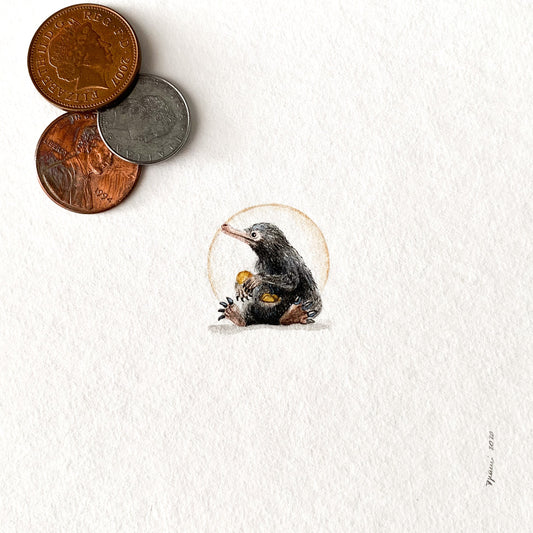 Art miniature à l’aquarelle « Niffler »